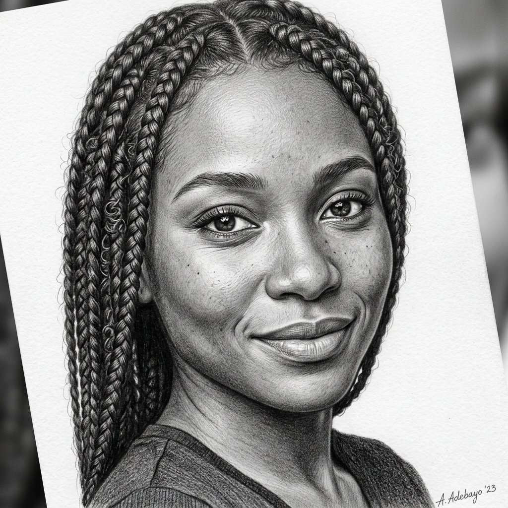 Portrait hyperréaliste au crayon graphite par Sweet'Art